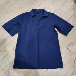 Lafayette 148 Short sleeve Blouse Navy P